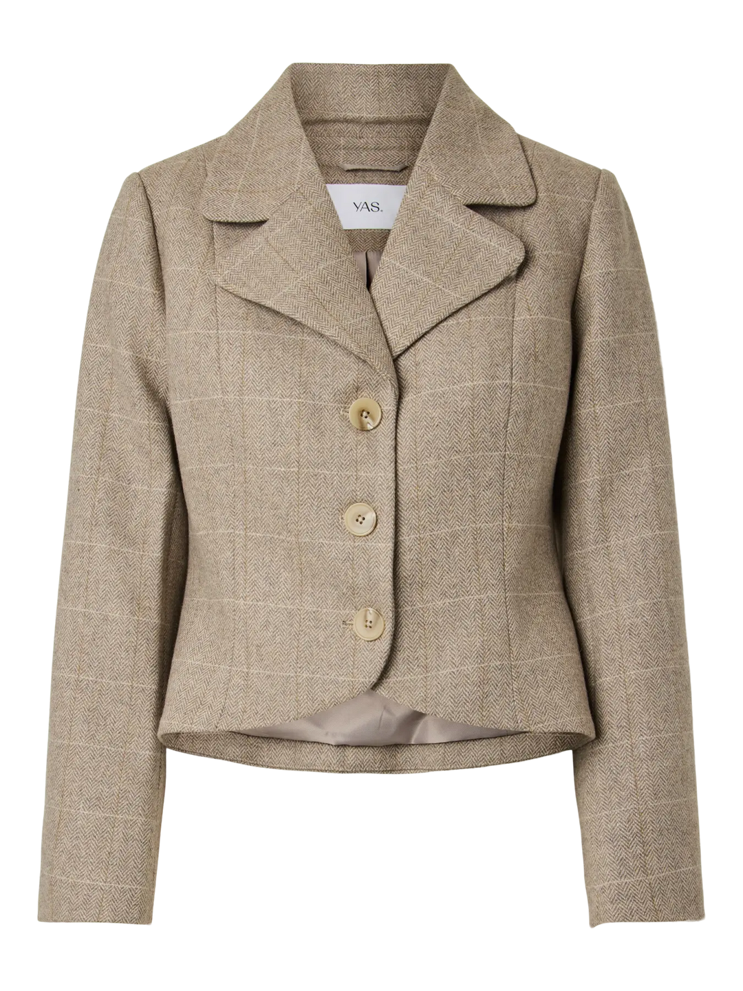 Thela LS Wool Blend Short Jacket Taupe