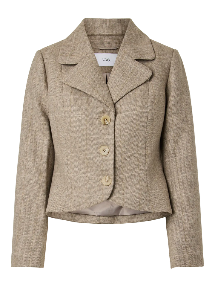 Thela LS Wool Blend Short Jacket Taupe