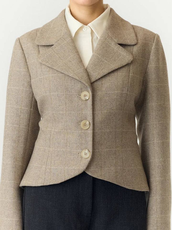 Thela LS Wool Blend Short Jacket Taupe