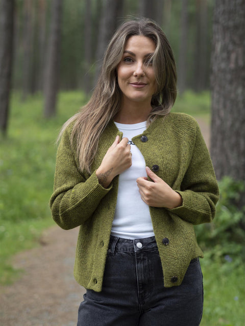 Lulu short cardigan Gressgrønn