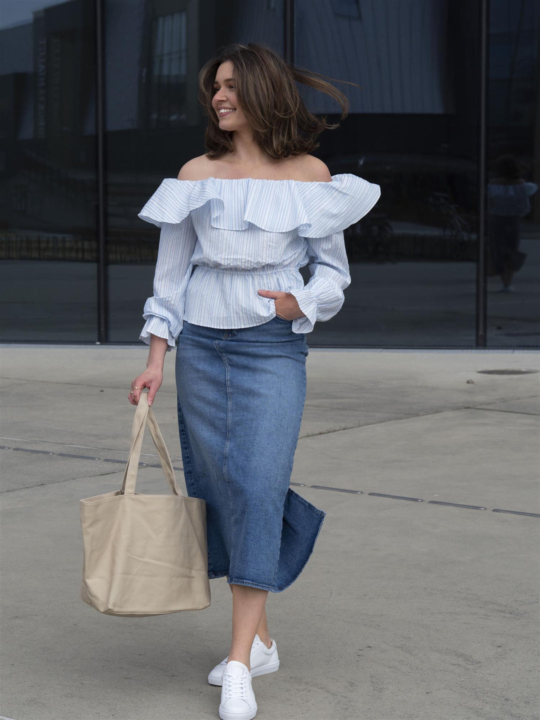 Zoe maxi skirt Blå