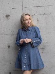 Denim MIni Dress Blå
