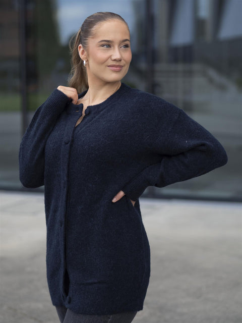 Sia ras long cardigan Mørkeblå