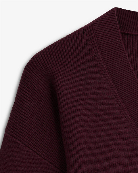 Atari Rib cardigan Burgunder