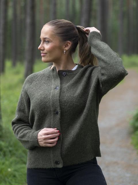 Lulu short cardigan Mørkegrønn