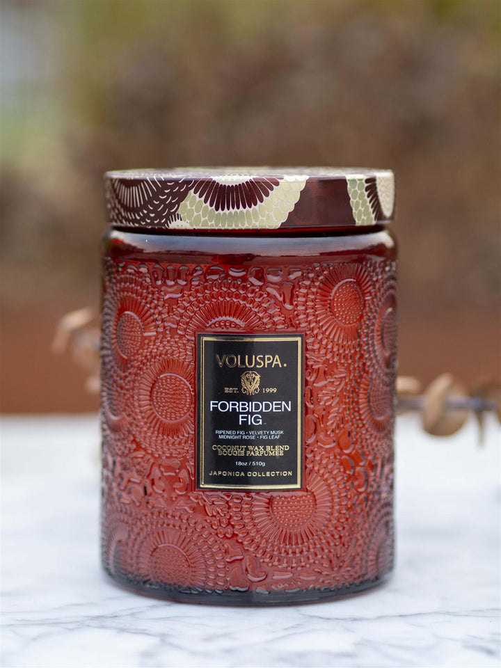 Large Embosser Glass Jar Forbidden Fig Vinrød