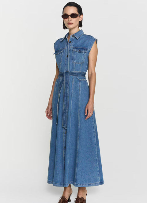 Sinan Denim Dress Blå