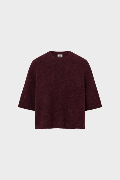 Madina Short Sleeve Knit Burgunder