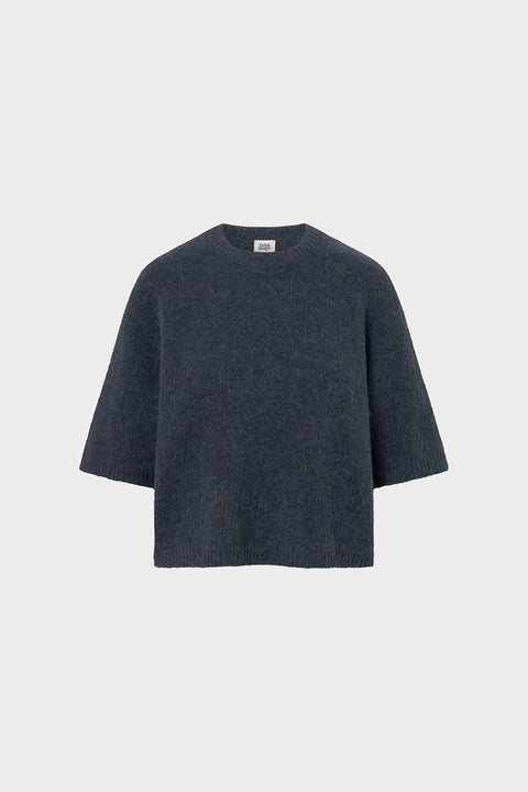 Madina Short Sleeve Knit Gråblå
