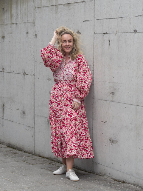 Cotton Slub Midi Dress Multi