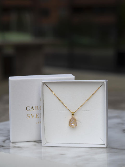 Mini drop necklace Gold Cream
