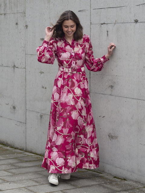 Viscose Belt Dress Rosa