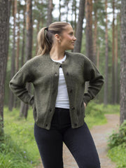 Lulu short cardigan Mørkegrønn