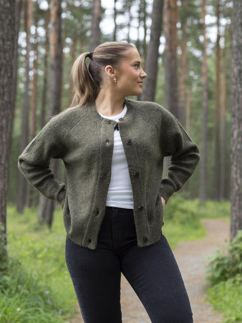 Lulu short cardigan Mørkegrønn