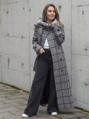 SLF Helle long wool scarf coat Grå