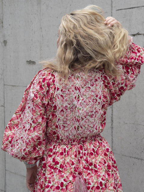 Cotton Slub Midi Dress Multi