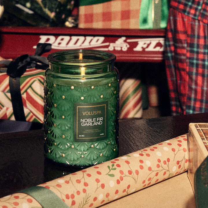 Noble Fir Large Glass Jar Grønn