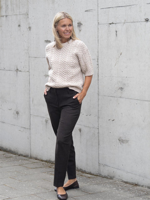 Nelly 2/4 knit o-neck Beige
