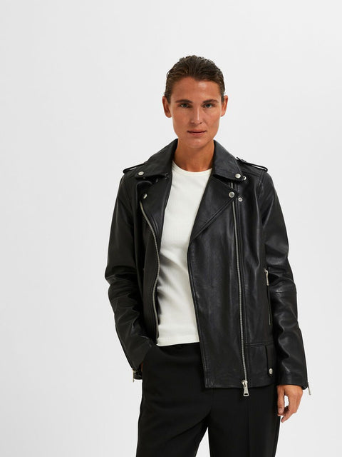 Madison Leather Jacket Sort