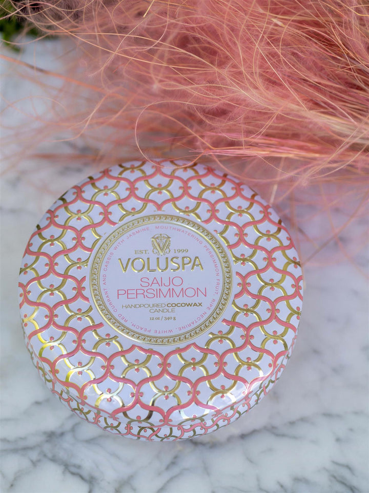 3-wick Tin Saijo Persimmon Hvit