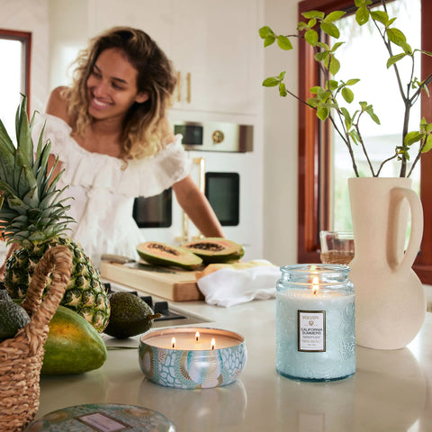 Large Jar Candle California Summers Lyseblå