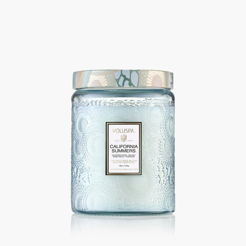 Large Jar Candle California Summers Lyseblå