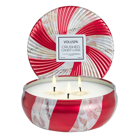 Crushed Candy Cane 3-wick Candle