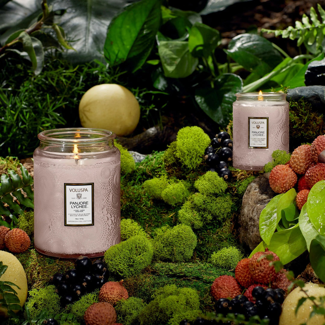 Large Jar Candle Panjore Lynchee Lys Rosa
