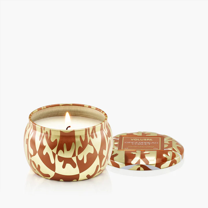 Mini tin Candle Gingerbread Chalet Gull