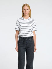 Essential Striped Boxy Tee Hvit/Sort