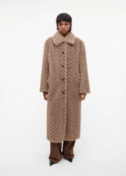 Scarlet Faux Mink Zigzag Camel