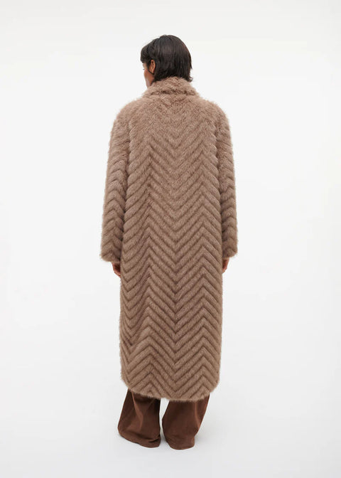Scarlet Faux Mink Zigzag Camel