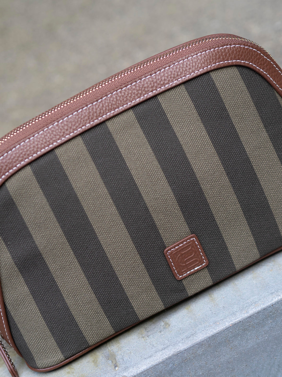 Cosmetic Pouch Small Grønn Striper