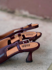 New York Slingback Heels Burgunder