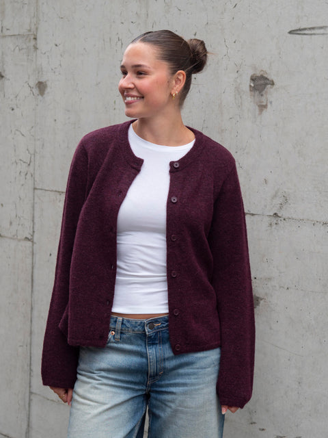 Lulu New Cardigan Burgunder
