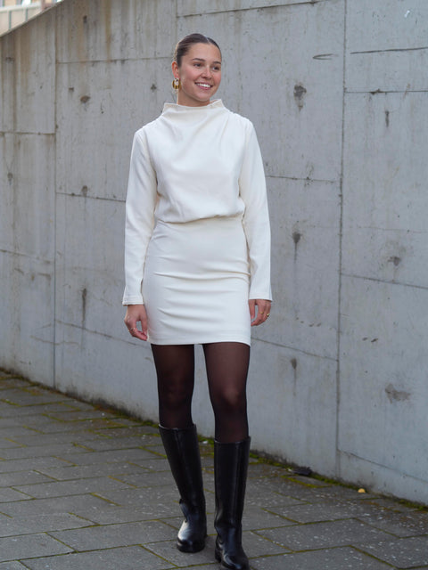 Beverly Short Dress Kremfarget