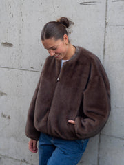 Etta Faux Mink Brun