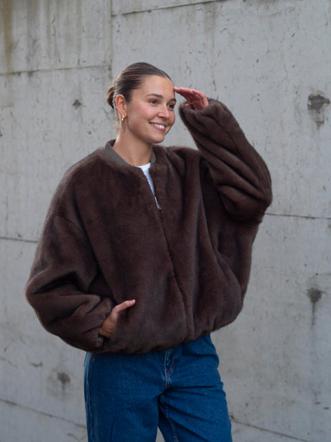 Etta Faux Mink Brun