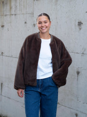 Etta Faux Mink Brun