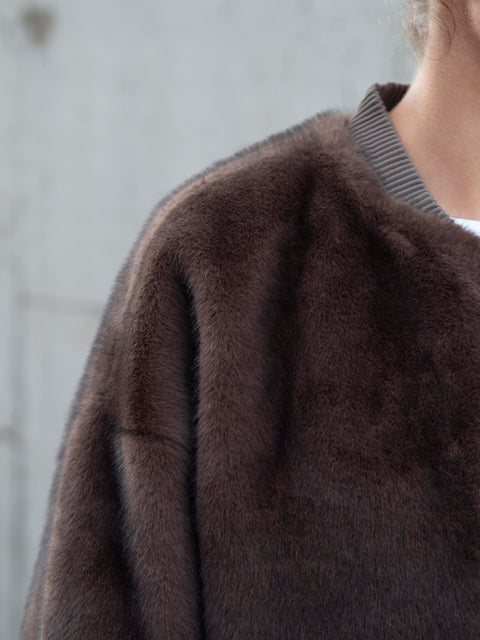 Etta Faux Mink Brun