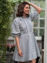Seersucker Decorated Dress Striper