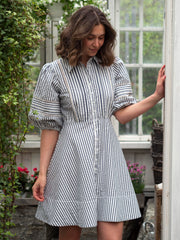 Seersucker Decorated Dress Striper