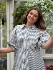 Seersucker Decorated Dress Striper
