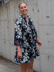 Cotton Slub Tunic Dress Blå