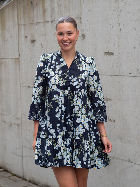 Cotton Slub Tunic Dress Blå