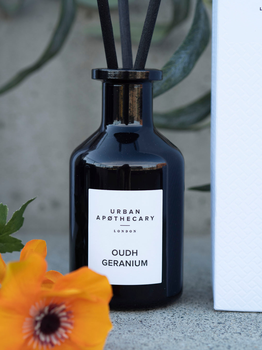 Black Glass Diffuser Oudh Geranium Sort