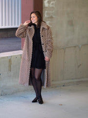 Scarlet Faux Mink Zigzag Camel