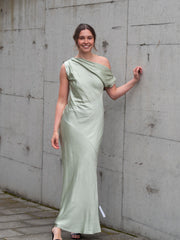 Vanessa Satin Maxi Dress Mint