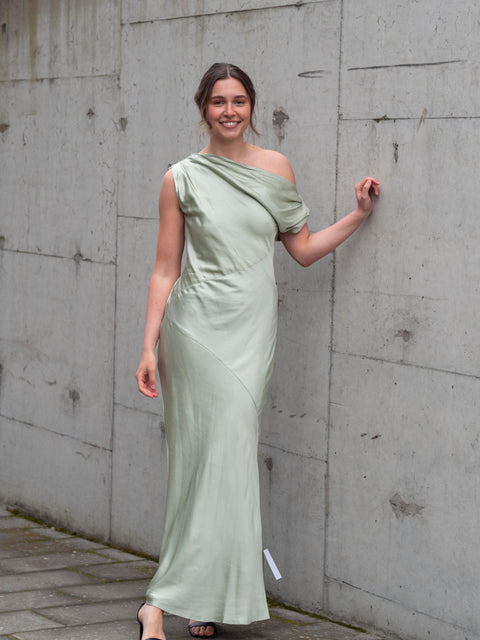 Vanessa Satin Maxi Dress Mint