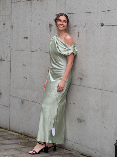 Vanessa Satin Maxi Dress Mint